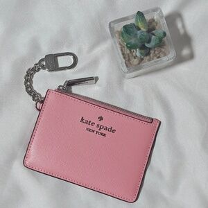 New Kate Spade Key Ring Leather Card Case /Holder Grapefruit KN771 $129